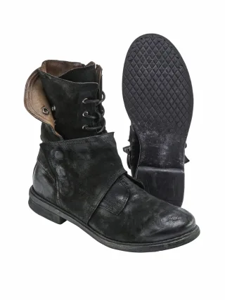 Lederwerk Herren Leder-Boot Schwarz Obermaterial: Rindleder