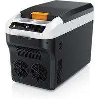 Brandson Elektrische Kühlbox 20 L, Kühlt & hält Warm, von max. -9 bis +65°C, für Mittelkonsole, 20 l, 230 V Netzspannung und 12 V KFZ Auto Bordspannung, mit Getränkehalter