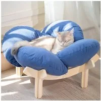 CheerPals Tierbett Erhöhtes Blumenform, 55cm großes Katzensofa, weiches Kissen, Polyesterfaser