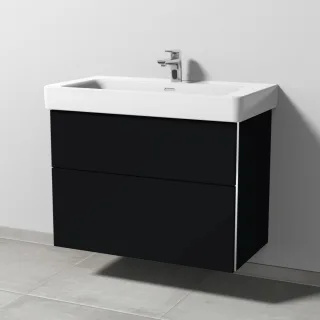 Sanipa 3way Waschtischunterbau zu Laufen Pro S Waschtisch mit 2 Auszügen, Schwarz-Matt BS76908
