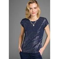 Laura Scott Rundhalsshirt aus elastischem Jersey, Kurzarm-Design, figurumspielende Passform