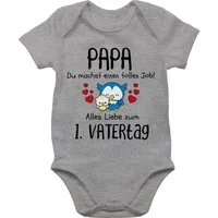 Shirtracer Shirtbody 1. Vatertag - Papa du machst einen tollen Job Geschenk Vatertag Baby