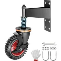 XERSEK Torlaufrolle Schwerlastrolle mit Federbelastung & Bremse 360° Bis 200–250kg, (Set, 150/200mm Torrolle Gummirad, Doppel-Kugellager, Stahlhalterung), Torräder Lenkrolle Universelle Passform, Schiebetor, Drehflügel