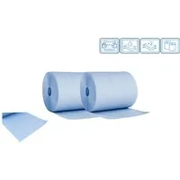 Eurocarta Papierhandtuch Putzrollen Blau 2-lagig – Extra stark 36 x 36,5 cm – 2×500 Blatt (2-St)