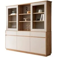 Lomadox Buffet SITTEN-61 204 cm breit, Eiche mit Kaschmir Beige, 5 Türen & 3 Schubkästen