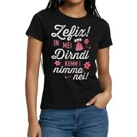Spreadshirt T-Shirt Lustiges Dirndl Motiv Mit Spruch Für Damen Frauen T-Shirt (1-tlg)