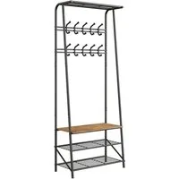 GarveeMore Garderobenständer Garderobenständer Kleiderständer mit Schuhbank,4-in-1 Design Garderobe