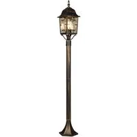 TRIO Leuchten LED Pollerleuchte antik mit Bleiglasoptik, Höhe 100cm, LED wechselbar, Warmweiß, Gartenlaterne, Außen Wegbeleuchtung Garten-Beleuchtung mit E27 LED