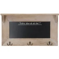 Levandeo® Memoboard, Wandgarderobe 60x34cm Memoboard Holz Braun Ablage Kreidetafel Shabby