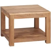Wohnling Couchtisch WL1.571 Massivholz MUMBAI Akazie 60x60x45CM Wohnzimmertisch Beistel (MUMBAI Akazie Massivholz 60 x 60 cm), Wohnzimmertisch Design Landhausstil Beistelltisch