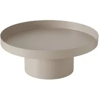 BOLTZE Tablett Dekotablett HYGGE beige aus Metall D35cm Dekoplateau schlicht Tablett