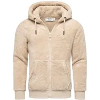 Amaci&Sons Sweatjacke BERWYN Teddyfell Jacke Herren Teddy Sweatjacke Plüsch Hoodie Pullover Zipper Jacke