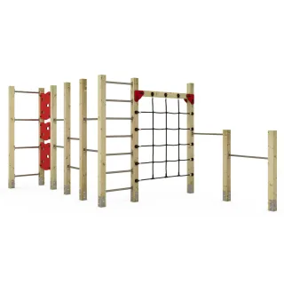 PRO Fit Stride Parkour-Gerät Outdoor - Robuster Spielplatz mit Kletterwand & Edelstahl-Reck 11x11 cm - Professionell & Wetterfest von Wickey