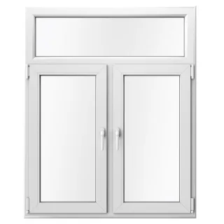 Doppelflügelfenster mit Mittelsteg, Kunststoff, aluplast IDEAL® 4000 IDEAL 4000, Weiß, 120x150 cm, individuell konfigurieren