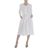 Ital-Design Sommerkleid Damen Freizeit Sommerkleid in Weiß