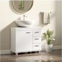 HOMCOM Waschbeckenunterschrank Unterschrank mit Schubladen Soft-Close Tür Badschrank (Unterschrank, 1-St., Badezimmerschrank) für Badezimmer 70 x 30 x 64 cm Weiß