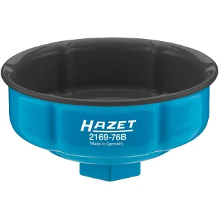 HAZET Ölfilter-Schlüssel Vierkant 12,5 mm (1/2 Zoll) 6 Rillen , blau - 2169-76B