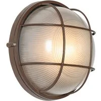 Qazqa Außen-Wandleuchte Hanneke, ohne Leuchtmittel, Warmweiß, QAZQA Außen Wand­leuchte, e27, Rostbraun, Aluminium, Industrie