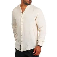 CARISMA Langarmhemd Herren Sommer Hemd trendig luftig grob gewebt retro Look 9171/8567 Regular Langarm Stehkragen Uni