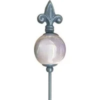 naninoa GmbH Gartenstecker Metall Stecker französische Lilie Gartenstecker Grau BEIGE 80cm