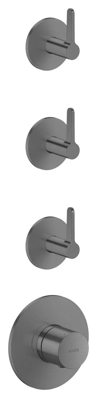 Hansgrohe Thermostatmodul Unterputz AXOR One für 3 Verbraucher mit Hebelgriff brushed black chrome 48723340