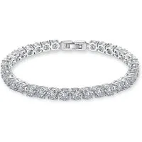 ROUGEMONT Tennisarmband Schickes Damen Tennis Armband 5mm Zirkonia Steine Brautschmuck 0,5 ct, Hypoallergen