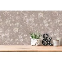 A.S. Création Vliestapete Natural Living Blumentapete, leicht strukturiert, matt, gemustert, neutral, (1 St), Blumentapete Vlies Vlies Wand Tapeten Wohnzimmer Schlafzimmer Küche