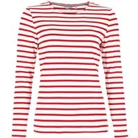 modAS Langarmshirt Damen Bretonisches Streifenshirt 25904 Langarm - Sweatshirt gestreift Shirt gestreift aus Baumwolle, Rundhalsausschnitt, femininer Schnitt