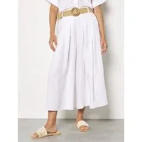 Apricot Culotte Weit geschnittene Culotte-Hose mit Falten Einfarbig