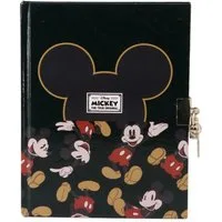 Disney Mickey Mouse Tagebuch mit Schloss und Schlüssel 160 Blatt Schwarz, handliches Format und geschützter Notizen