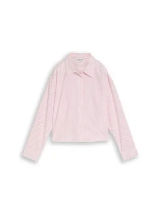 tom tailor kids - Boxy Fit Hemdbluse mit Streifenmuster soft mauve white stripe - Gr. - 176
