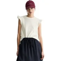 Marc O'Polo DENIM Shirttop Volant-Ärmel, regular fit aus Material-Mix