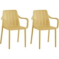 VORTIVO Gartenstuhl stapelbar – wetterfest, bis 200 kg, für Balkon, Terrasse & Esszimmer (2er-Set), bis zu 200 kg belastbar