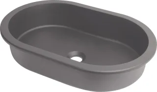 Neuesbad Serie 600 Mineralguss Einbauwaschtisch von unten, oval, anthrazit metallic NB1CQS_TU6U1