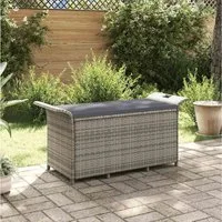 furnicato Gartenbank mit Stauraum 116x46x57 cm in Grau aus Polyethylen und Stahl (1-St)