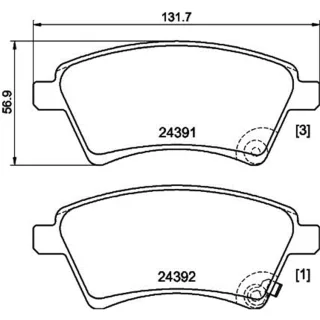 Hella Bremsbel?ge vorne Fiat Sedici Suzuki Sx4