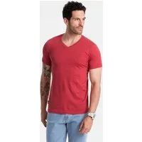 OMBRE T-Shirt Klassisches Herren-T-Shirt mit V-Ausschnitt aus Baumwolle BASIC
