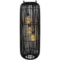formano LED Laterne Solarlaterne Außen Garten Rattan Look Laterne 60 cm schwarz, LED fest integriert