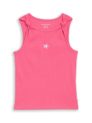 tom tailor kids - Ripp Top mit Knoten-Detail flashy pink - Gr. - 110