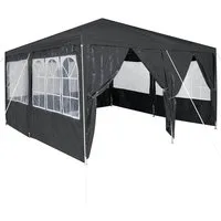 vidaXL Partyzelt Party-Zelt Anthrazit 400 x 400 x 266 cm Polyethylen