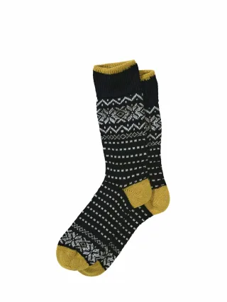 Corgi Herren Falsche Norweger-Socke Schwarz 80 % Wolle, 20 % Baumwolle