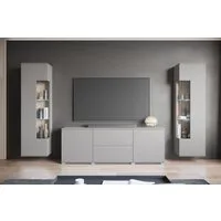 OTTO home Wohnwand KENIA, (Komplett-Set, 3-St), Vitrinen mit Eckverglasung, hängend und stehend montierbar