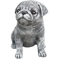 Stone and Style Gartenfigur Frostfeste Steinfigur Hund Mops klein