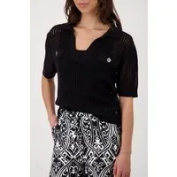 Monari Kurzarmpullover Mit Polokragen