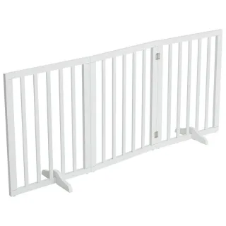 Livingandhome Haustiergitter, Weiß, Holzwerkstoff, 60.5x60.5x139 cm, Wohnzimmer, Raumteiler & Paravents, Raumteiler