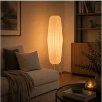 Lightbox Stehlampe, ohne Leuchtmittel, Dreibein Stehlampe, 110 cm Höhe, E27, max. 20 W, Papier/Metall, weiß