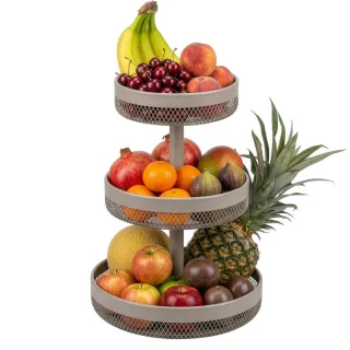 eluno Obstetagere, Taupe, Metall, 42 cm, Essen & Trinken, Geschirr, Schalen & Schüsseln, Obstschalen