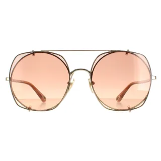 Chloe Pilotenbrille Damen Gold Braun Farbverlauf CH0042S