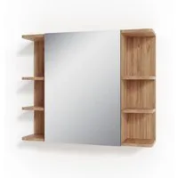 Vicco Badezimmerspiegelschrank Fynn, Goldkraft Eiche/Anthrazit, 79.6 x 64 cm (1-St)