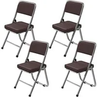 JEOBEST Klappstuhl Küchenstuhl Campingstuhl, Faltstuhl Besucherstuhl Konferenzstuhl, (Set, 4 St)Gepolstert - Metall-Gestell - für Gäste,Büro, Event & Party